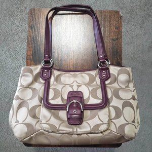 COACH CAMPBELL SIGNATURE BELLE CARRYALL TOTE SHOULDER BAG #J1382-F25294